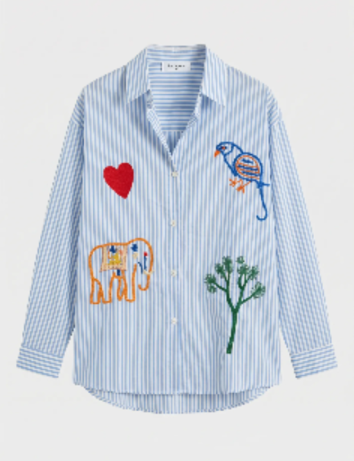 Blue stripes top