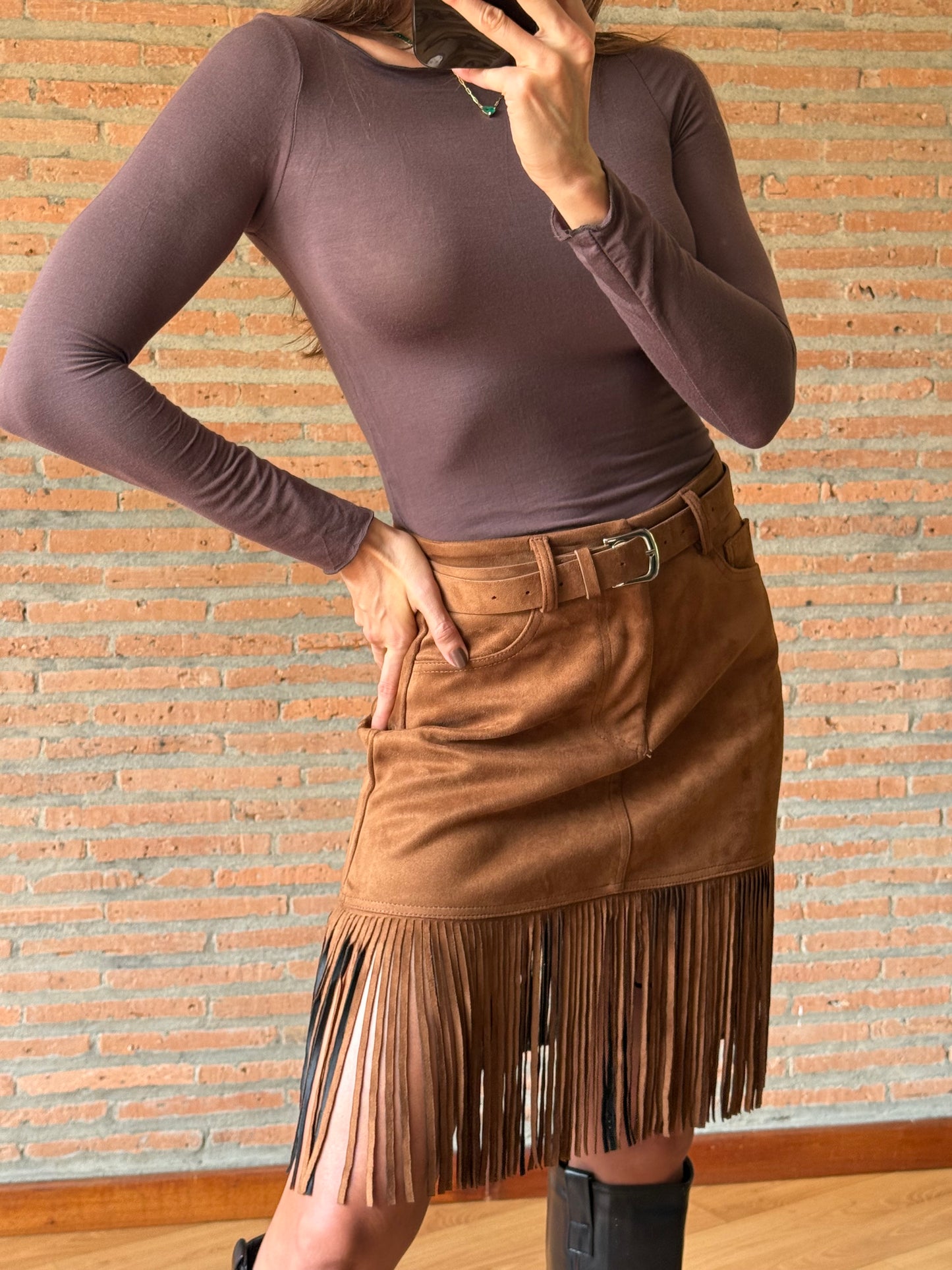Minifalda flecos