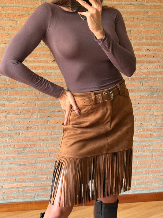 Minifalda flecos